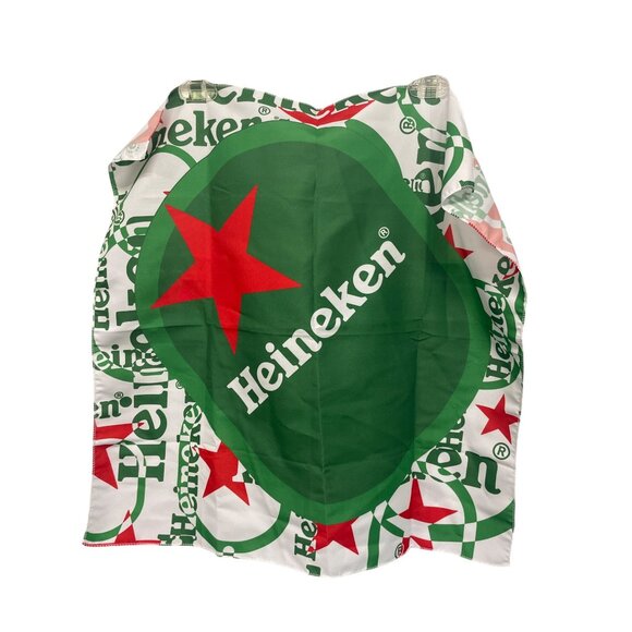 Heineken Logo Printed Green & White Promotional Scarf With Red Star Design - Picture 1 of 4